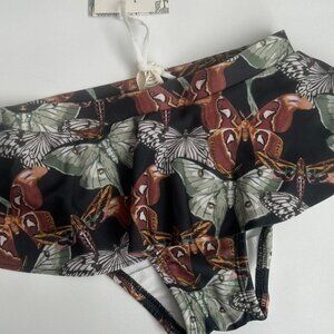 NWT Kate Quinn Toddler Girl Swim Bottoms 4T Moth Print Ruffle Skirted
